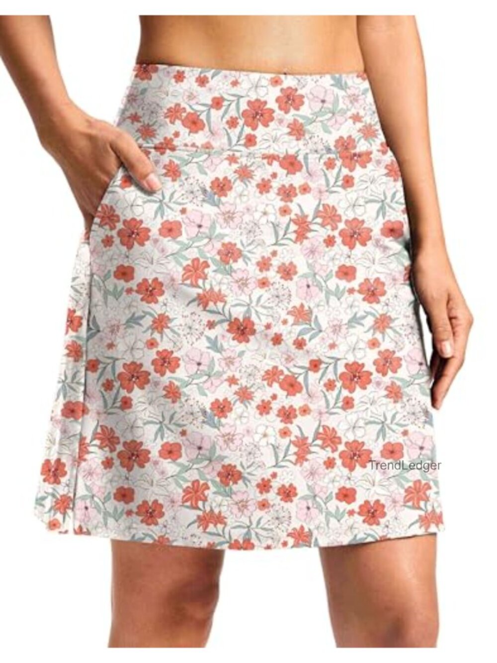 High Waisted Swim Skirt with Pockets Built-in Liner UPF 30 Modest Bottoms